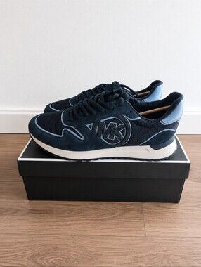 Michael Kors Men's Navy & Light Blue Suede Mesh Sneakers